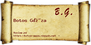 Botos Géza névjegykártya