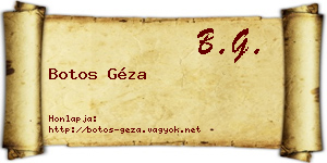 Botos Géza névjegykártya