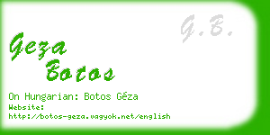 geza botos business card